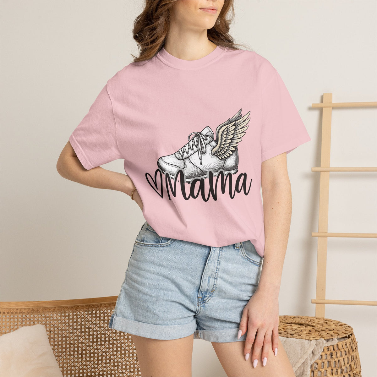 Winged Sneaker Shirt Moms Fitness Gift for Women Hand Drawn Tee Sneakers T-Shirt