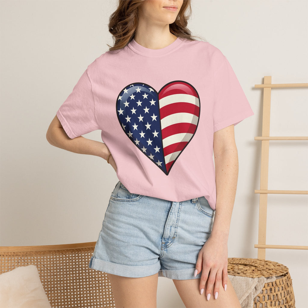 American Heart Shirt 4th Of July Usa Unisex Gift Graphic product image 12