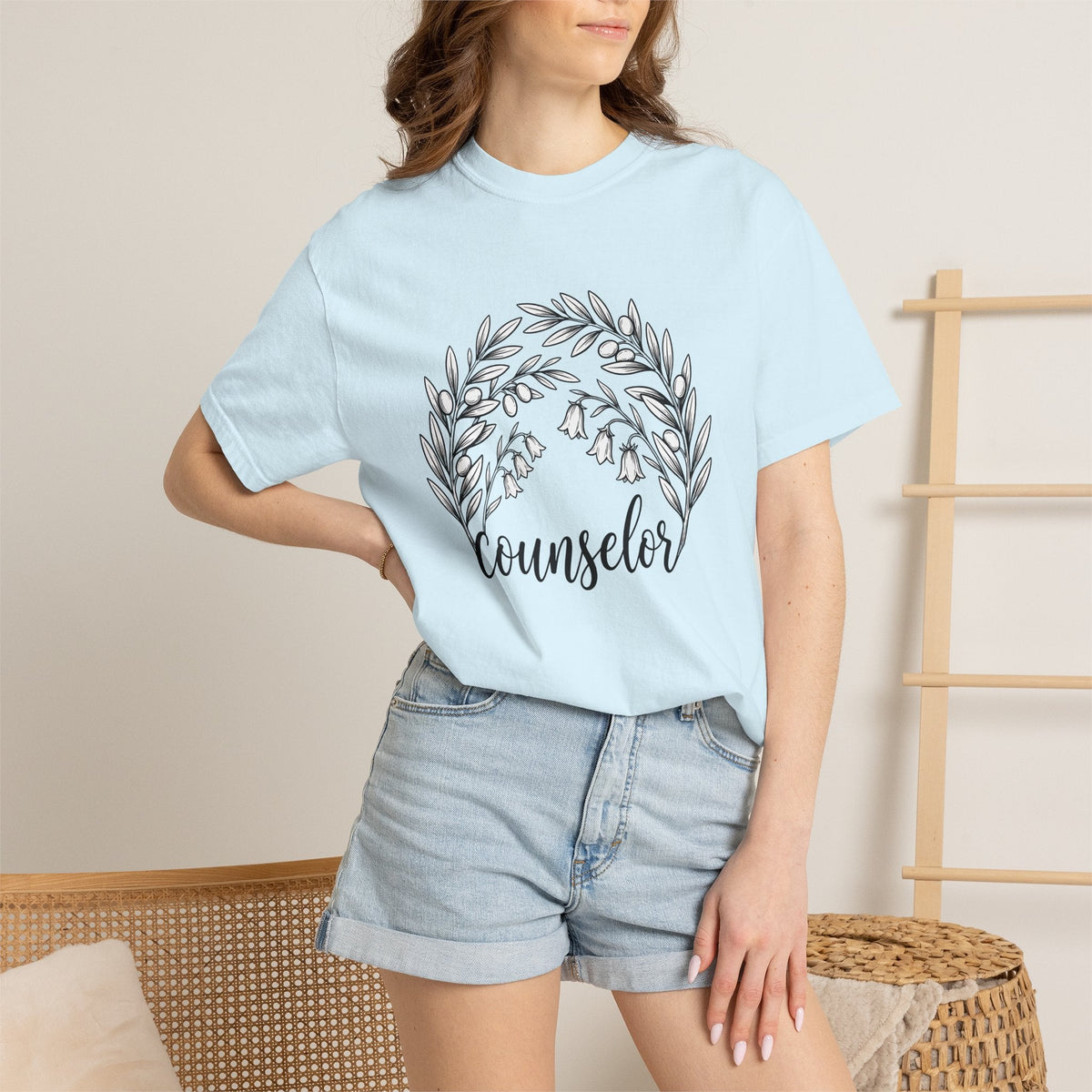 Botanical Wreath Shirt Counselor Floral Unisex Gift Hand product image 9