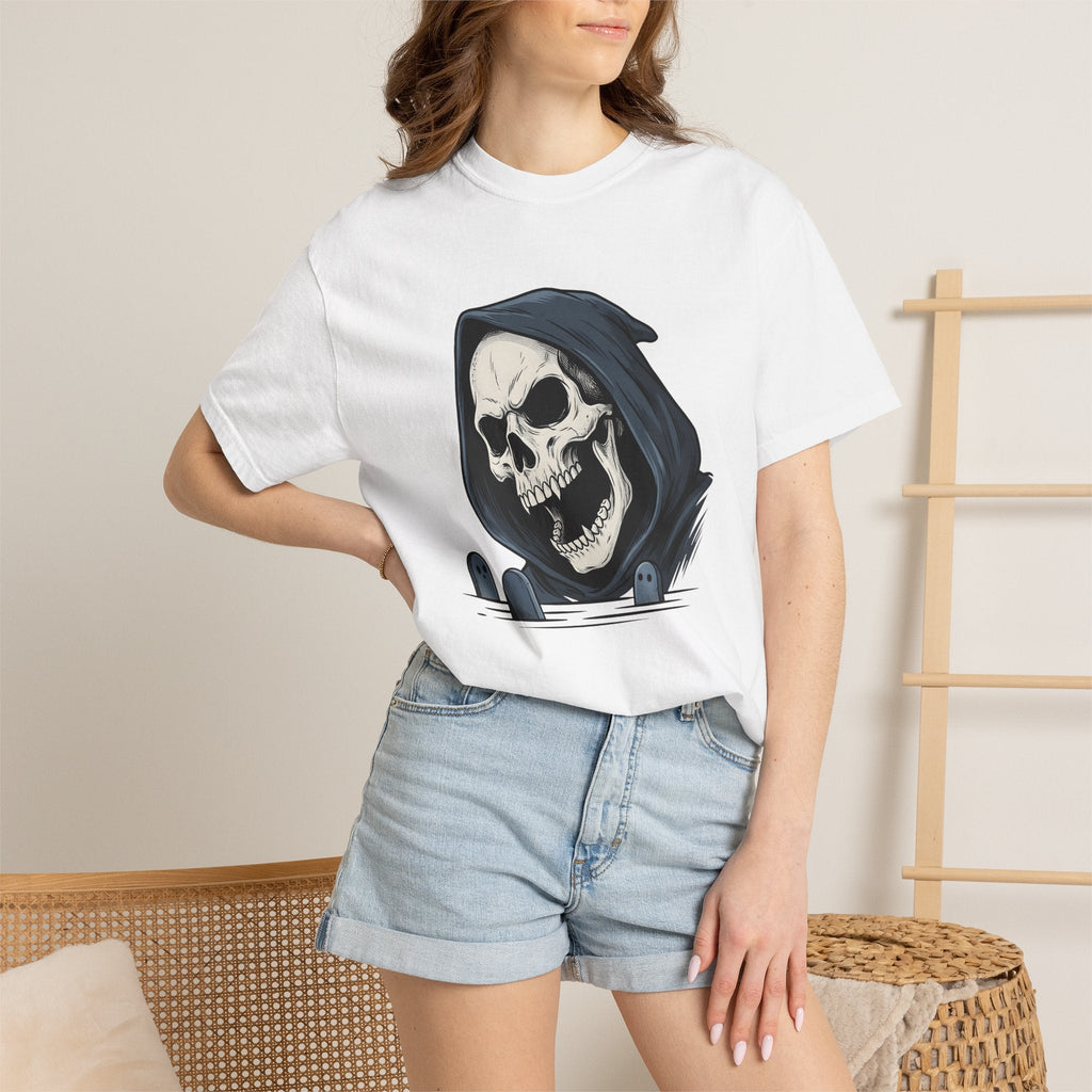 Grim Reaper Tattoo Style T-Shirt – Spooky Halloween Dark product image 7