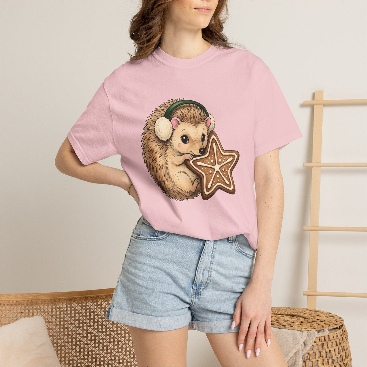 Hedgehog Cookie Shirt Animals Holiday Unisex Gift Cute Tee product image 12