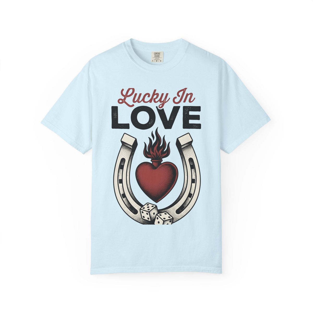 Flaming Heart Horseshoe Shirt St Valentines Day Love Unisex product image 2