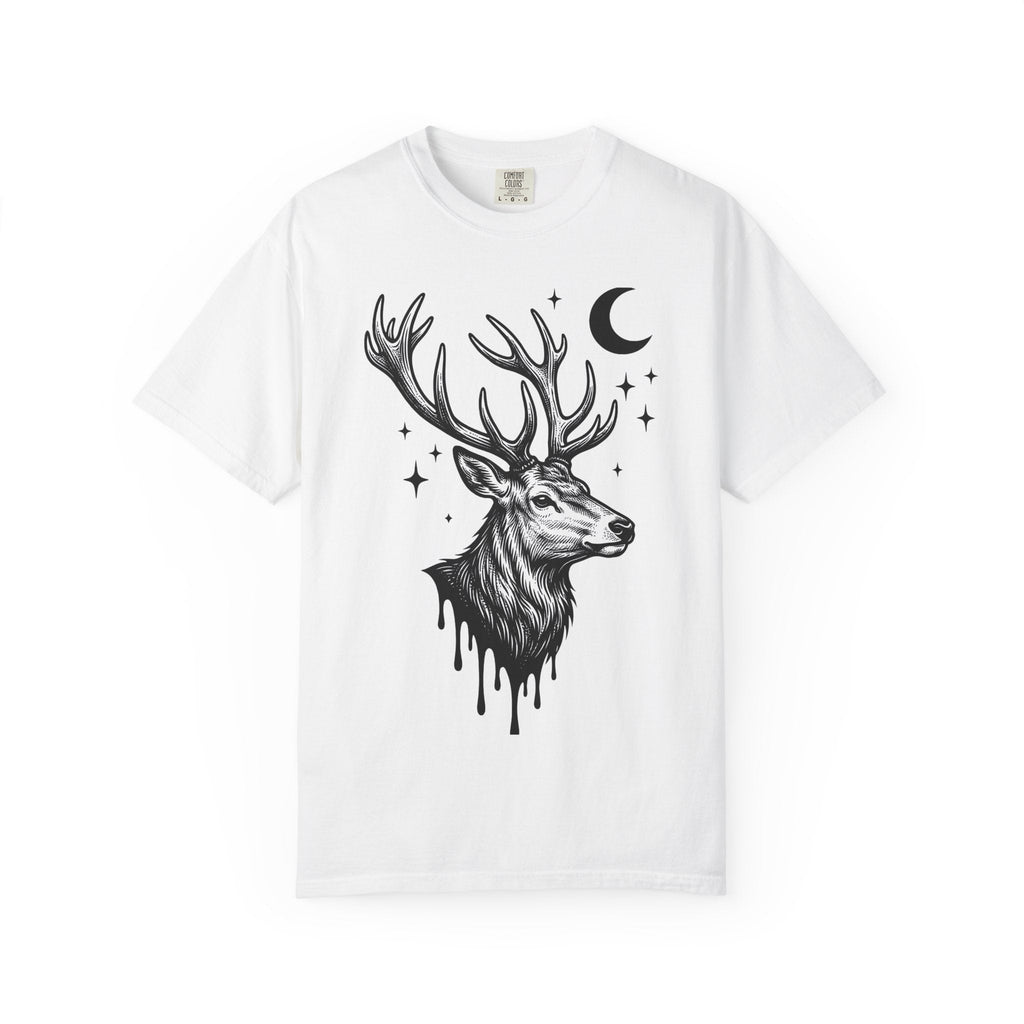 Buck Horns Shirt Boho Chic Forest Unisex Gift Cartoon Tee product image 1