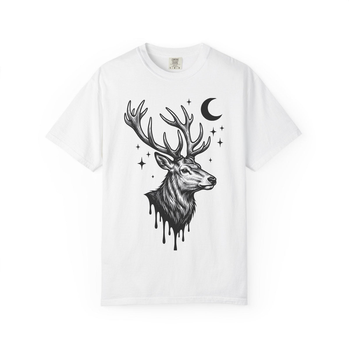 Buck Horns Shirt Boho Chic Forest Unisex Gift Cartoon Tee product image 1