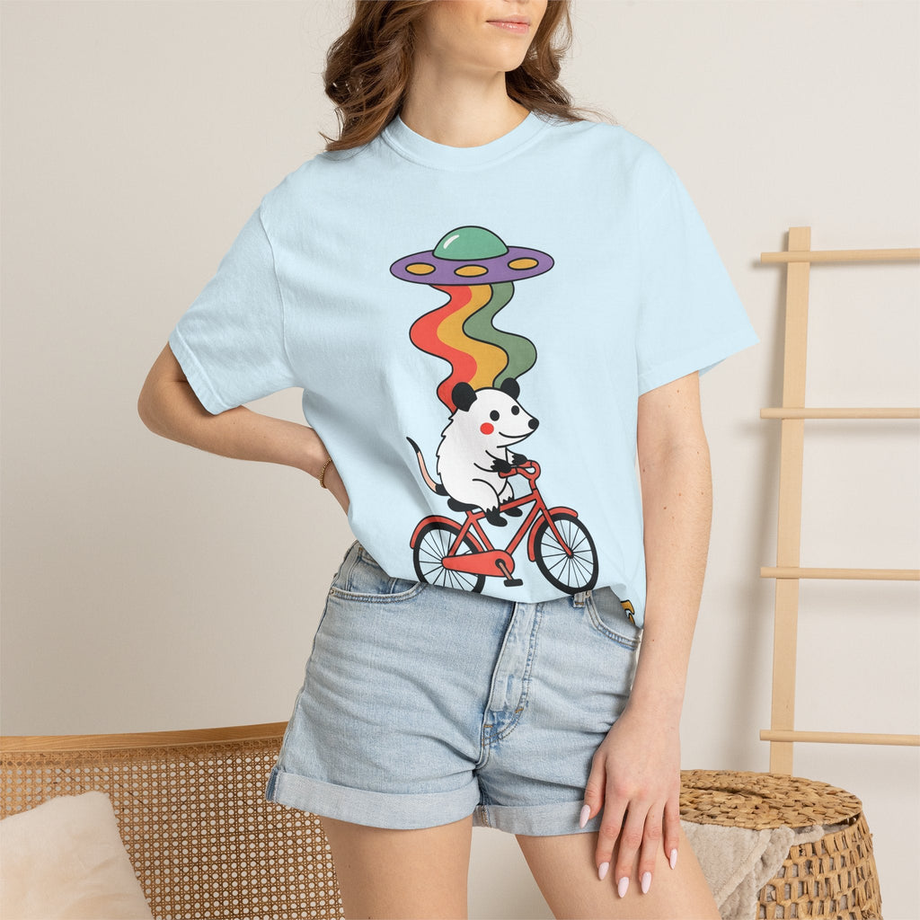 Opossum Bike Shirt Sports Biking Unisex Gift Comic Tee product image 9