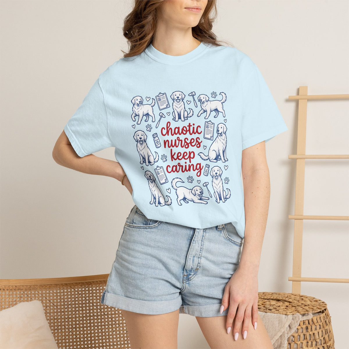 Golden Retrievers Doodle T-Shirt – Nurse Dog Lover Cartoon product image 9