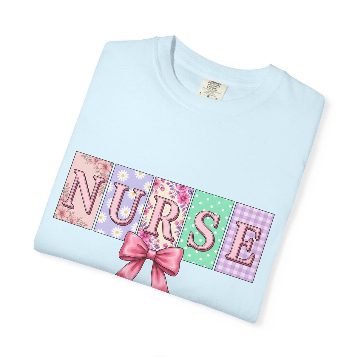 Floral Nurse Pastel Bow T-Shirt – Nursing Pride Flower product image 8