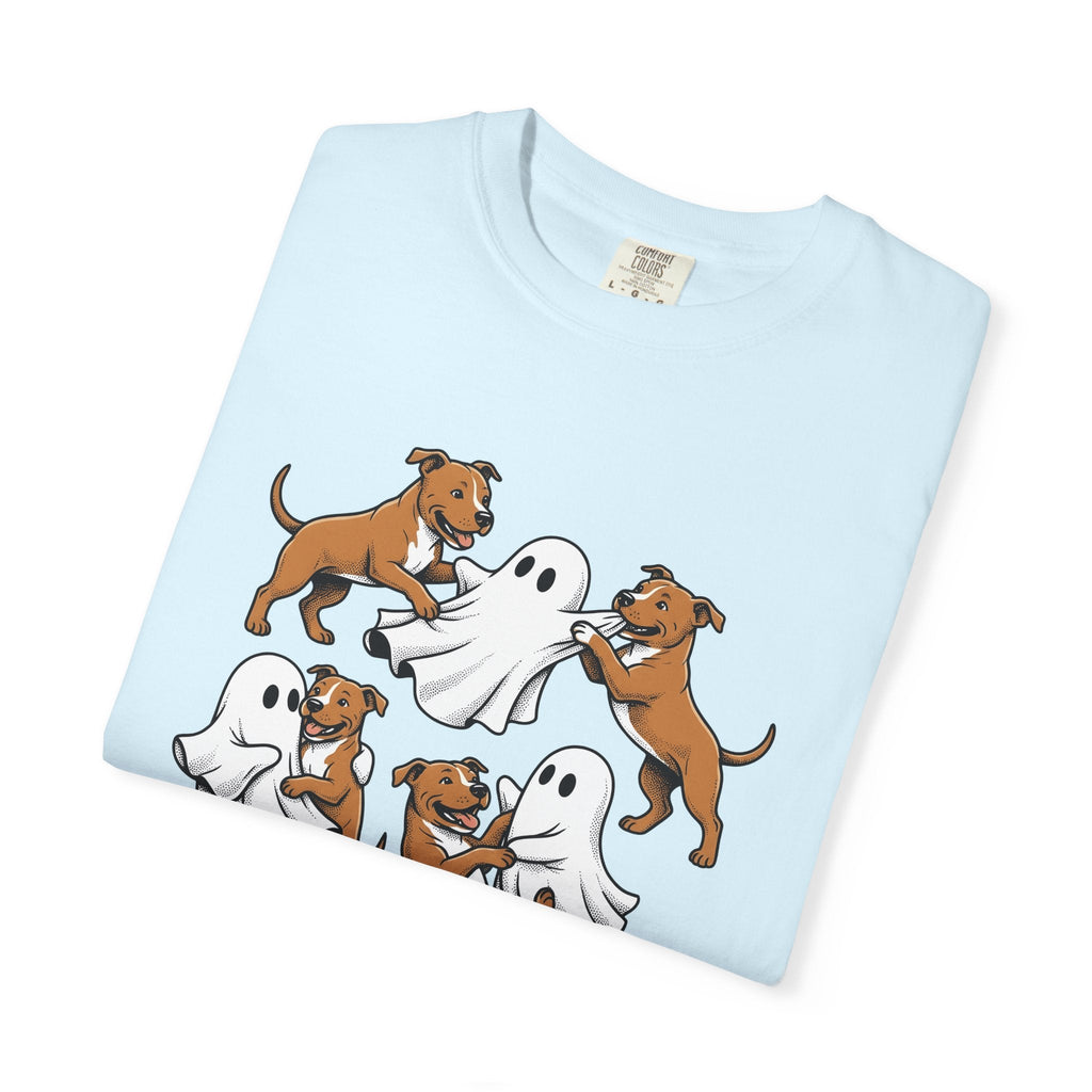 Ghost Pitbull Puppy Shirt Dog Funny Unisex Gift Comic Tee product image 9