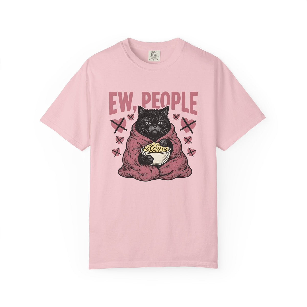 Mad Cat Heart Cartoon T-Shirt – Valentine's Day Kitty product image 3