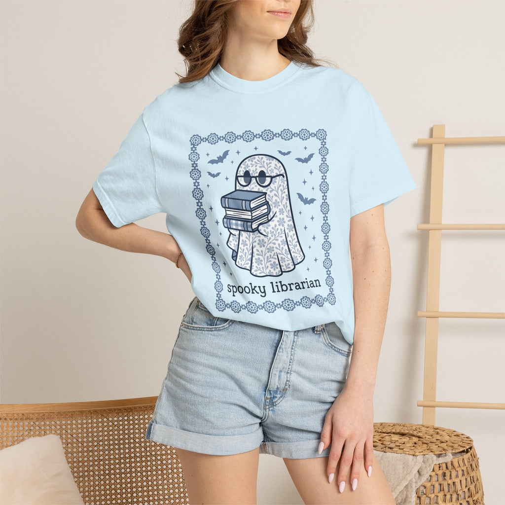 Ghost Books Shirt Librarian Halloween Unisex Gift Floral product image 9