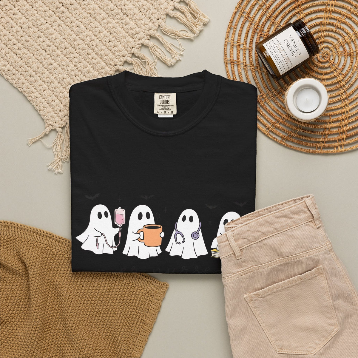 Ghost Nurse Shirt Halloween Unisex Gift Cute Tee Specter product image 16