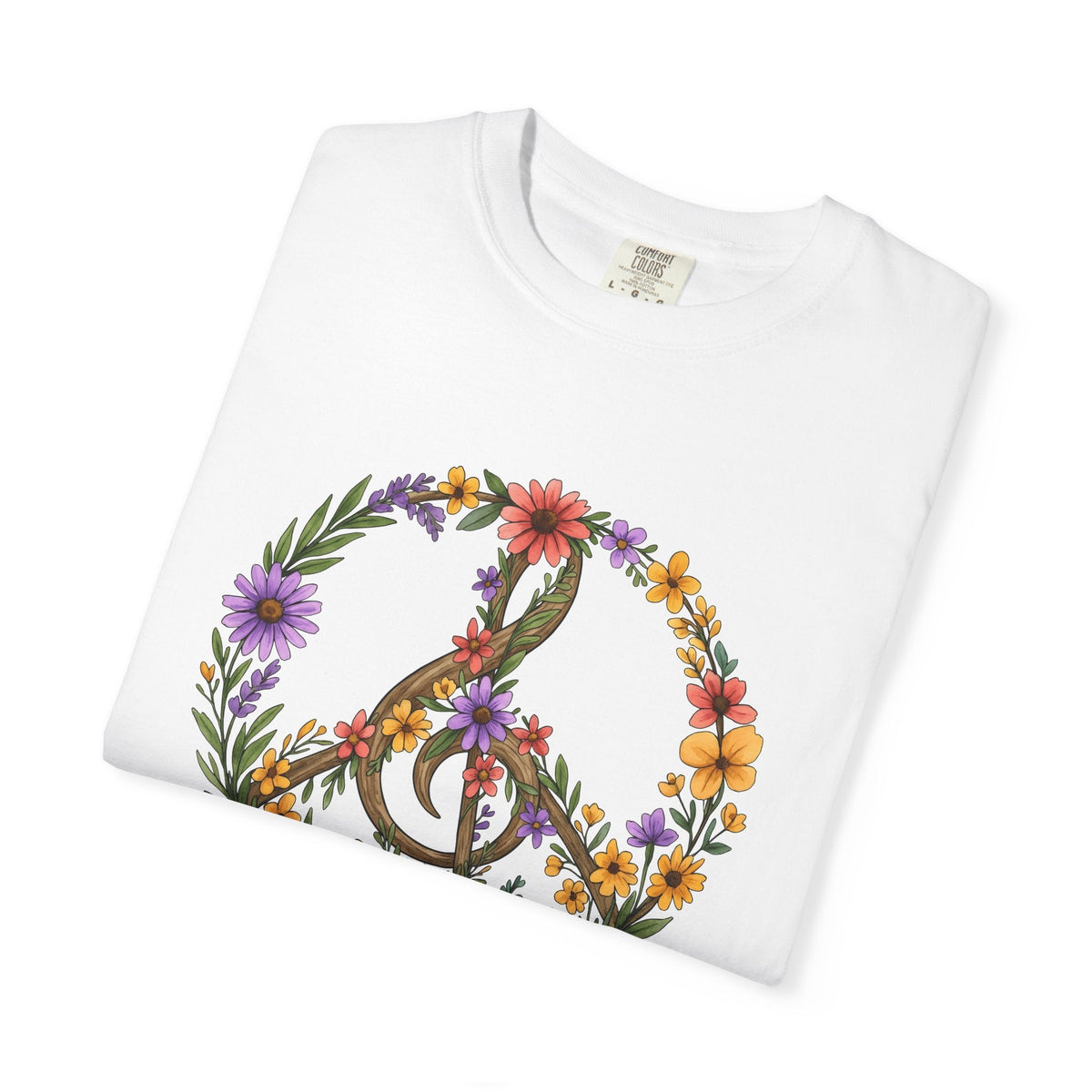 Peace Hand Flowers Shirt Boho Chic Vintage Unisex Gift Folk product image 5