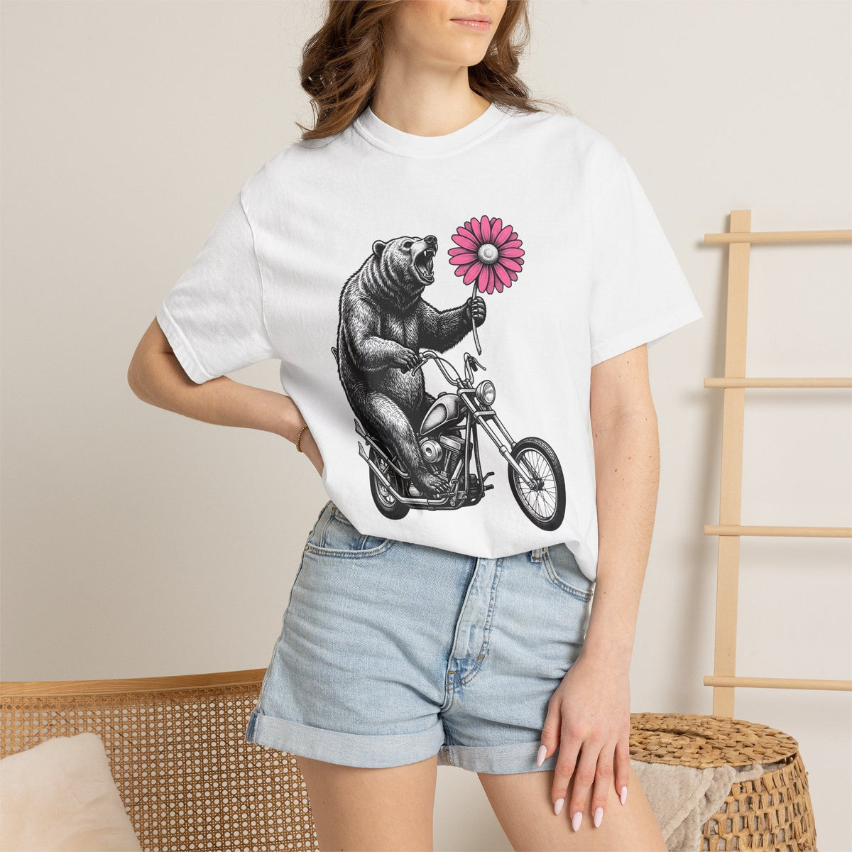 Bear Motorcycle Shirt St Valentines Day Animal Unisex Gift product image 6