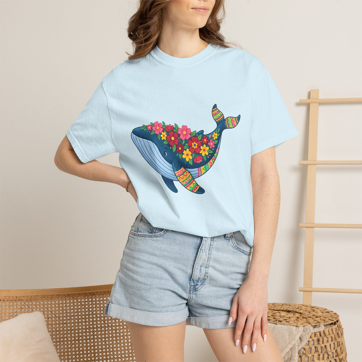 Whale Flower Shirt Animals & Flowers Sea Unisex Gift Hippie product image 9