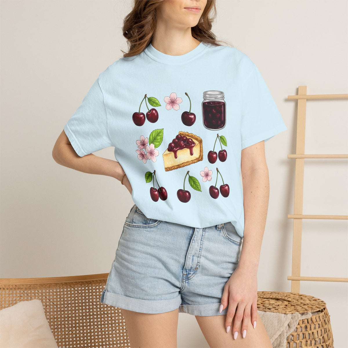 Cherry Tart Shirt Desserts Confections Unisex Gift Line Art product image 9