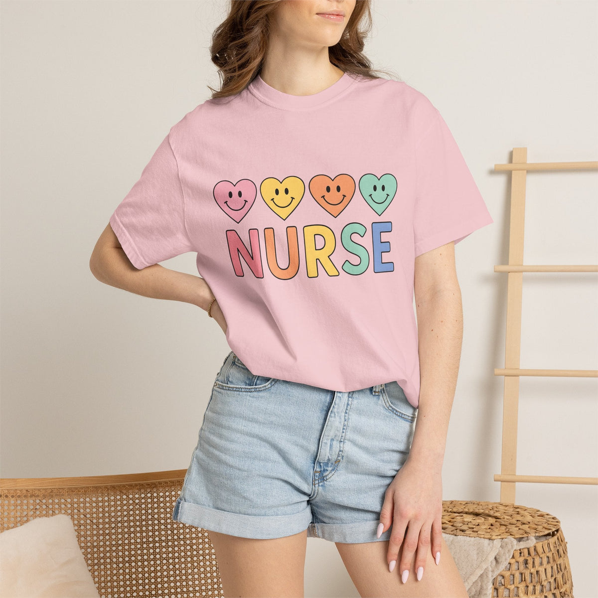 Smiley Heart Shirt Nurse Gratitude Unisex Gift Pastel Tee product image 12