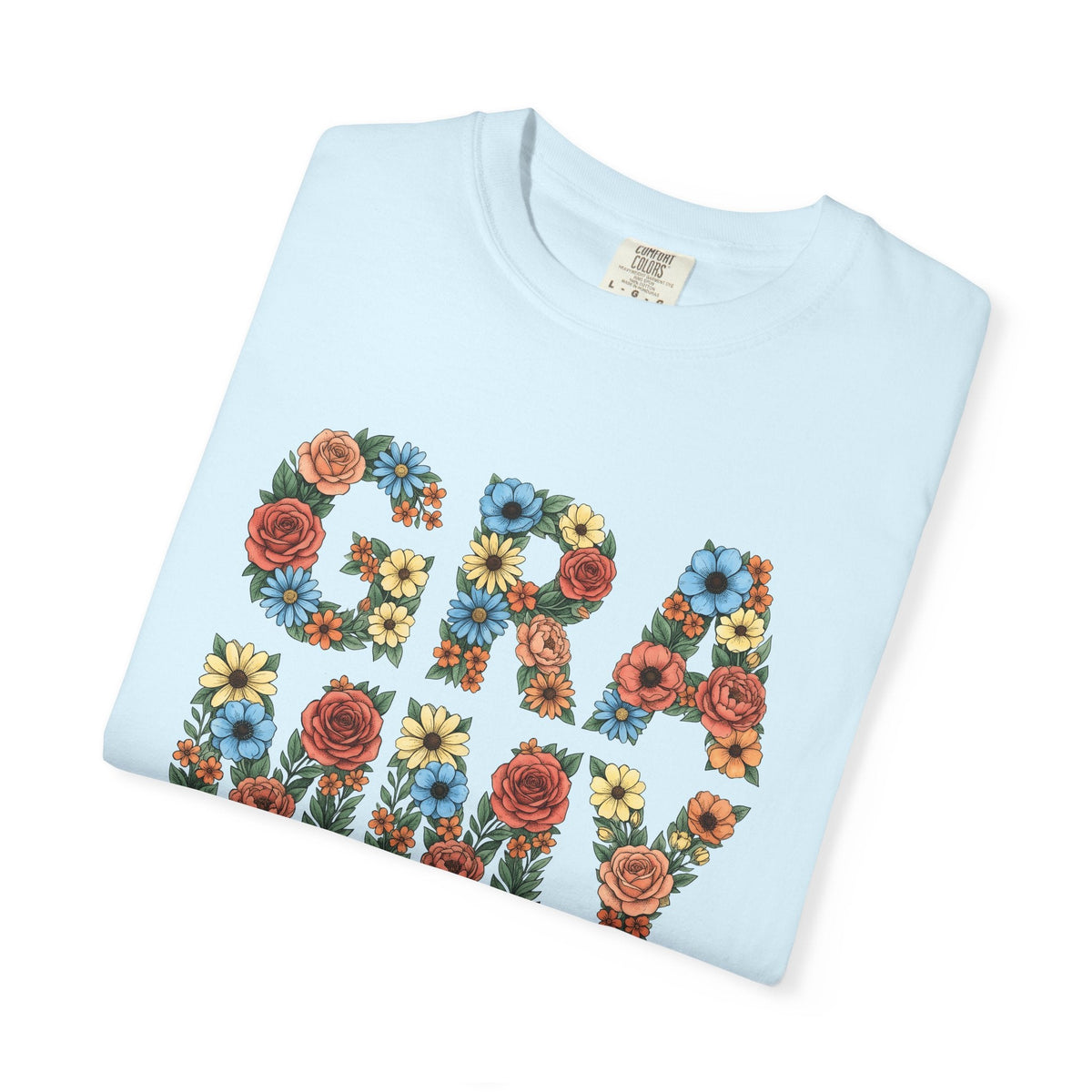 Flower Initials Shirt Grandma Wrap Gift for Women Line Art product image 8