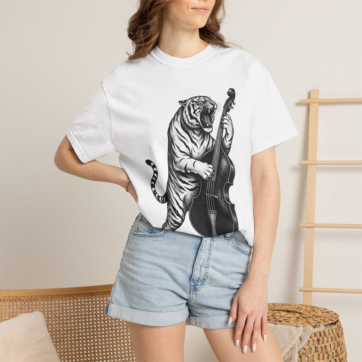 Tiger Double Bass Shirt Funny Sound Unisex Gift product image 6