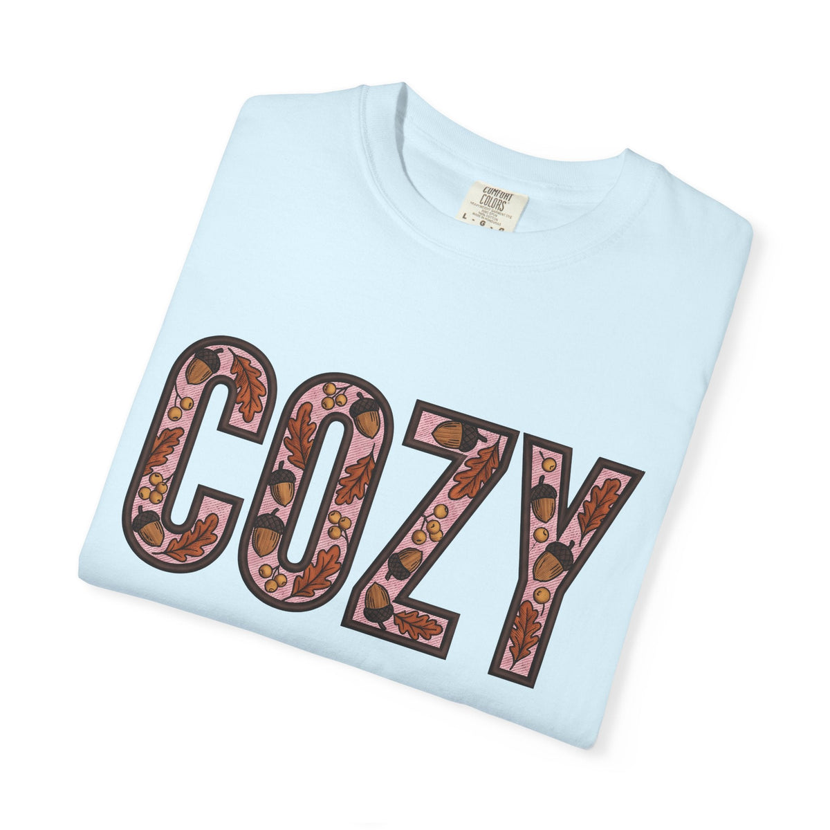 Acorn Leaf Stitched T-Shirt – Cozy Fall Hygge Autumn product image 8