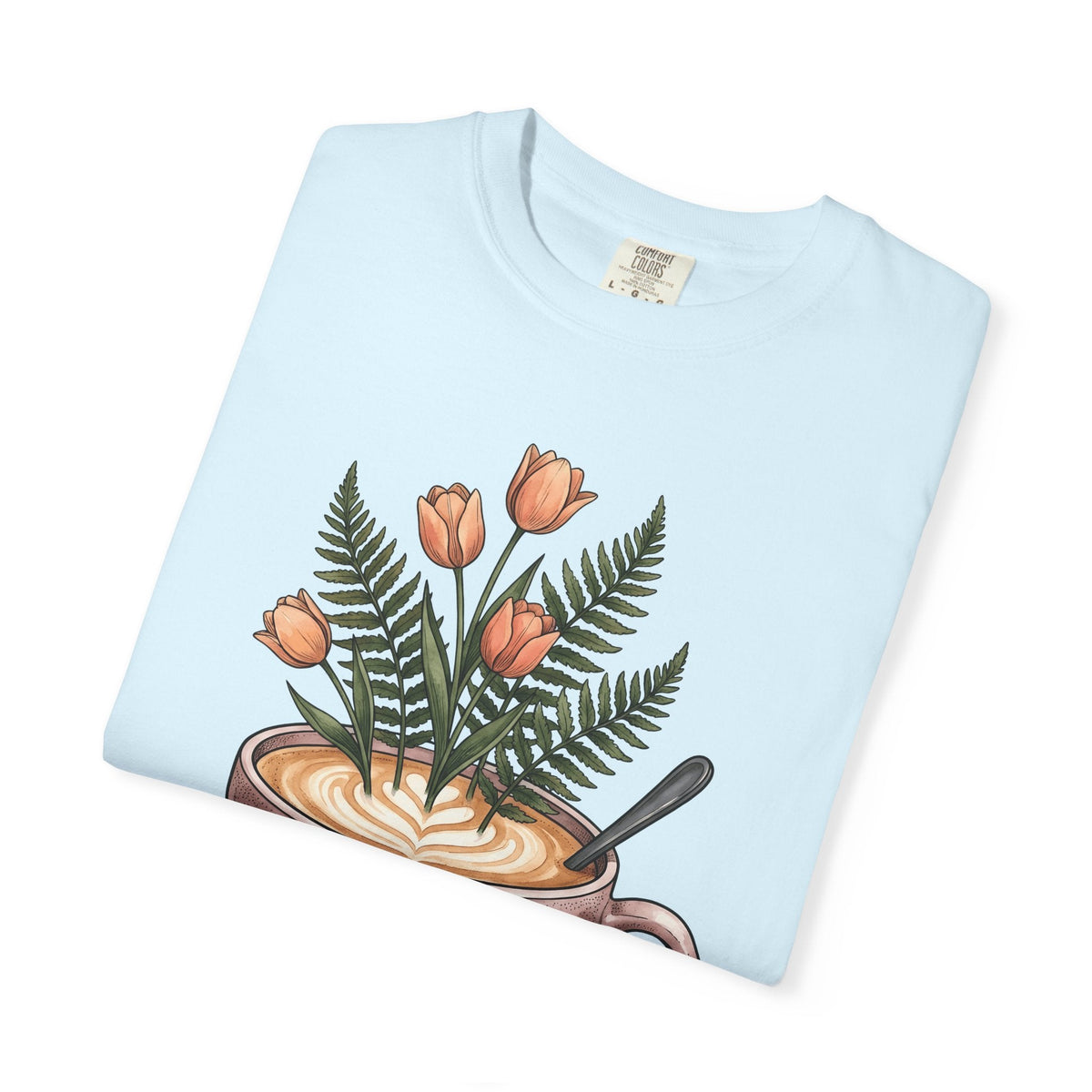 Latte Cup Shirt Coffee Buds Unisex Gift Line Art Tee Coffee Mug T-Shirt Coffee