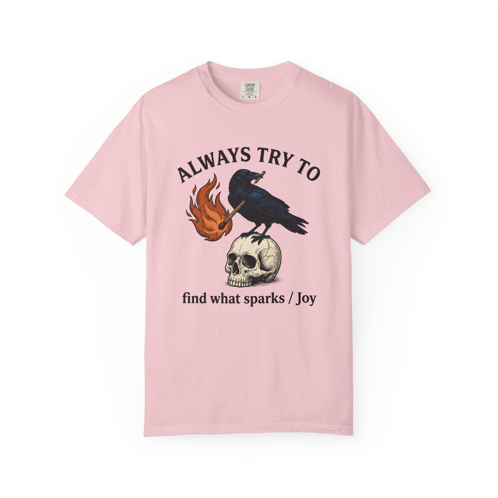 Raven Skull Shirt Funny Random Occult Unisex Gift Line Art product image 3