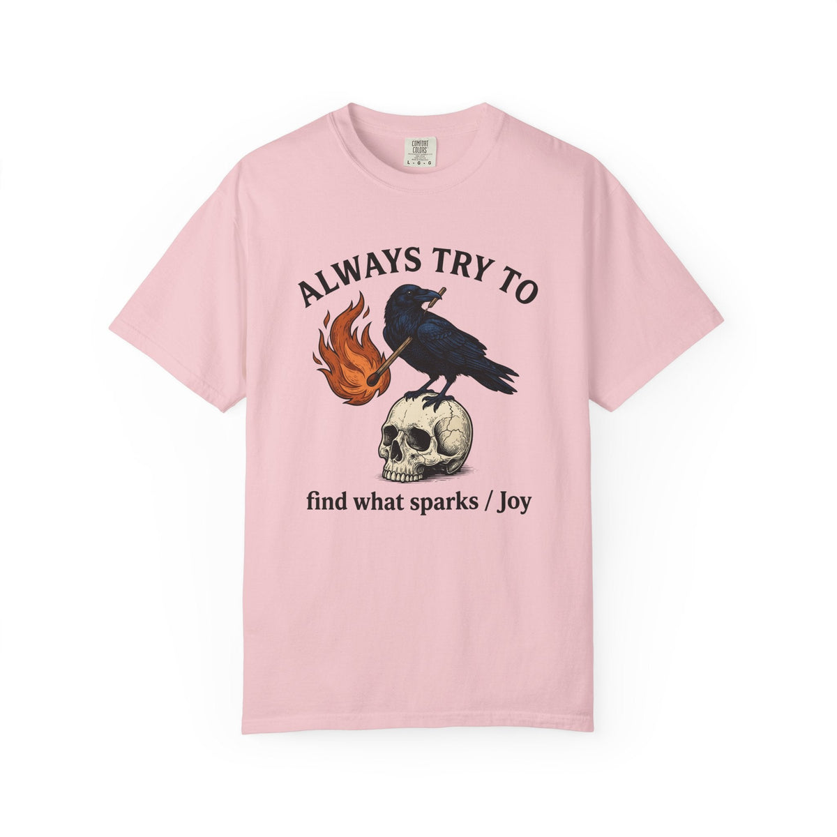 Raven Skull Shirt Funny Random Occult Unisex Gift Line Art product image 3
