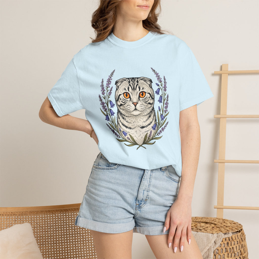 Striped Cat Shirt Botanicals Unisex Gift Sketch Tee Tabby product image 9
