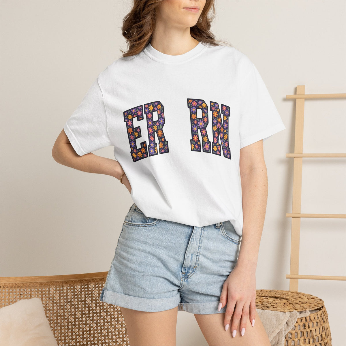 Flower Monogram Shirt Nurses Gratitude Unisex Gift Strong product image 6