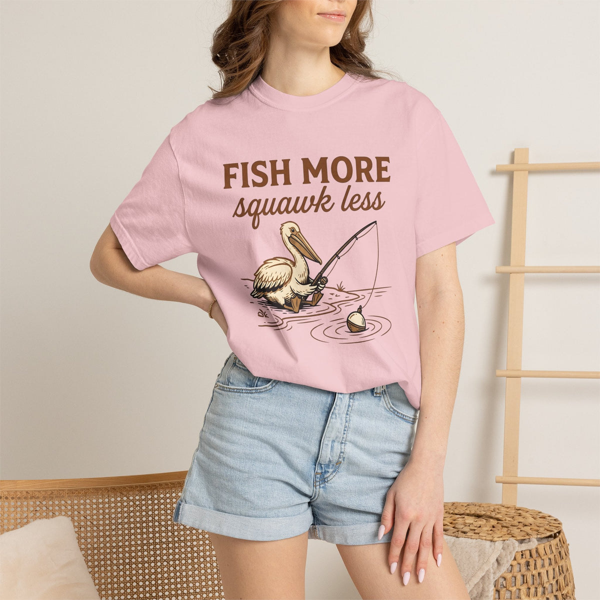 Pelican Fishing Shirt Outdoors Unisex Gift Cartoon Tee product image 12