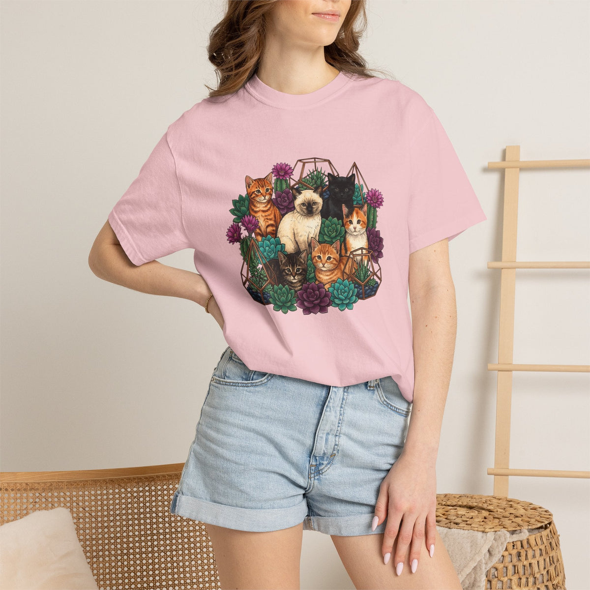 Cats Cluster Shirt Cat Bouquet Gift Women Leafy Tee Kittens product image 12