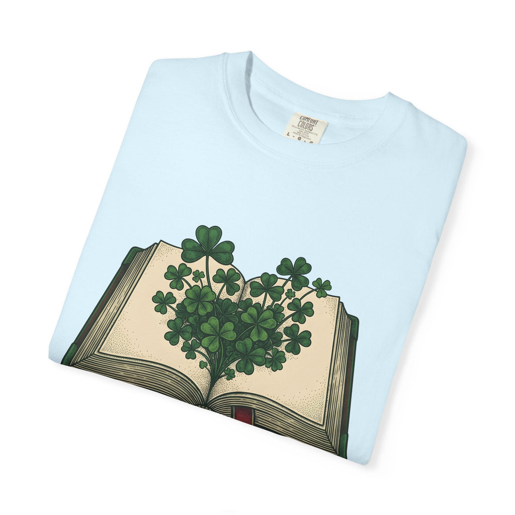 Lucky Leaf Book Hand-Drawn T-Shirt – Bookish Irish Reading product image 8