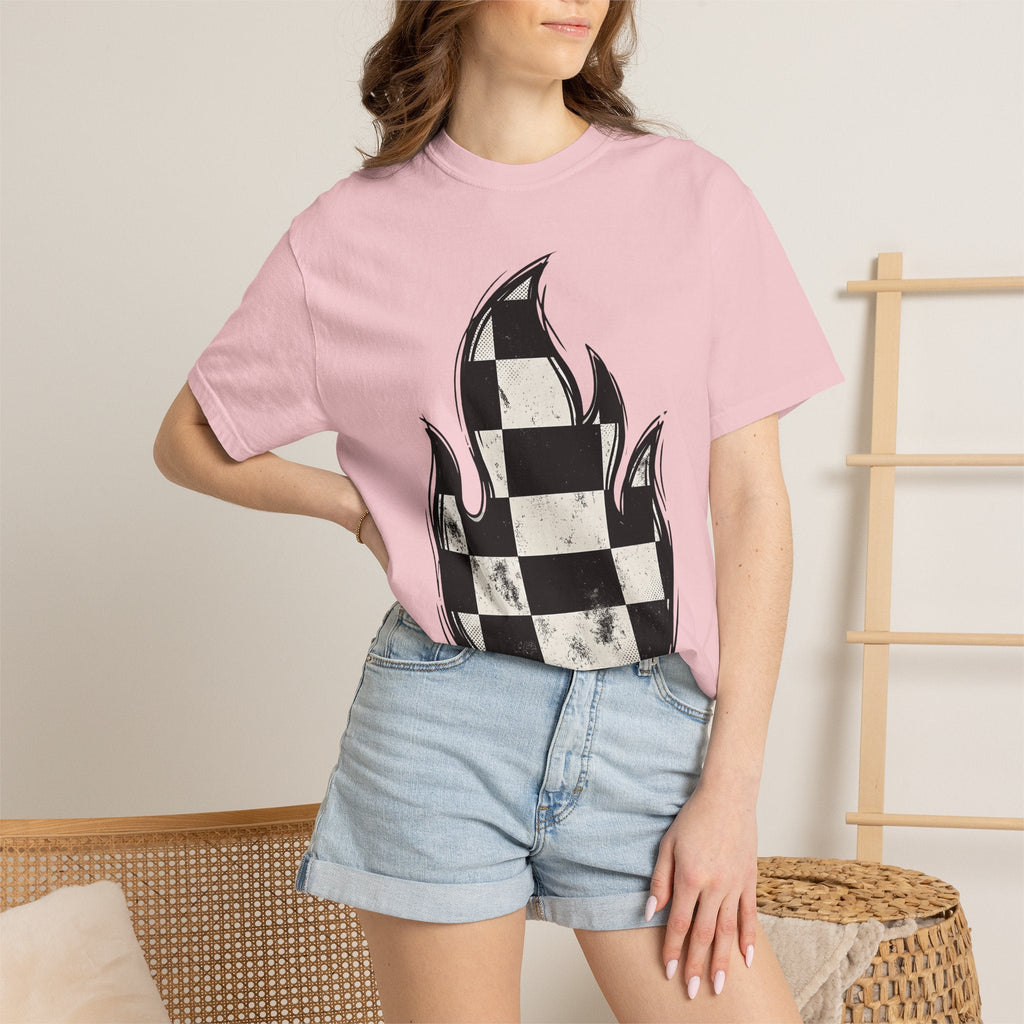 Plaid Fire Shirt Sports Motorsport Gift Women Worn Tee product image 12