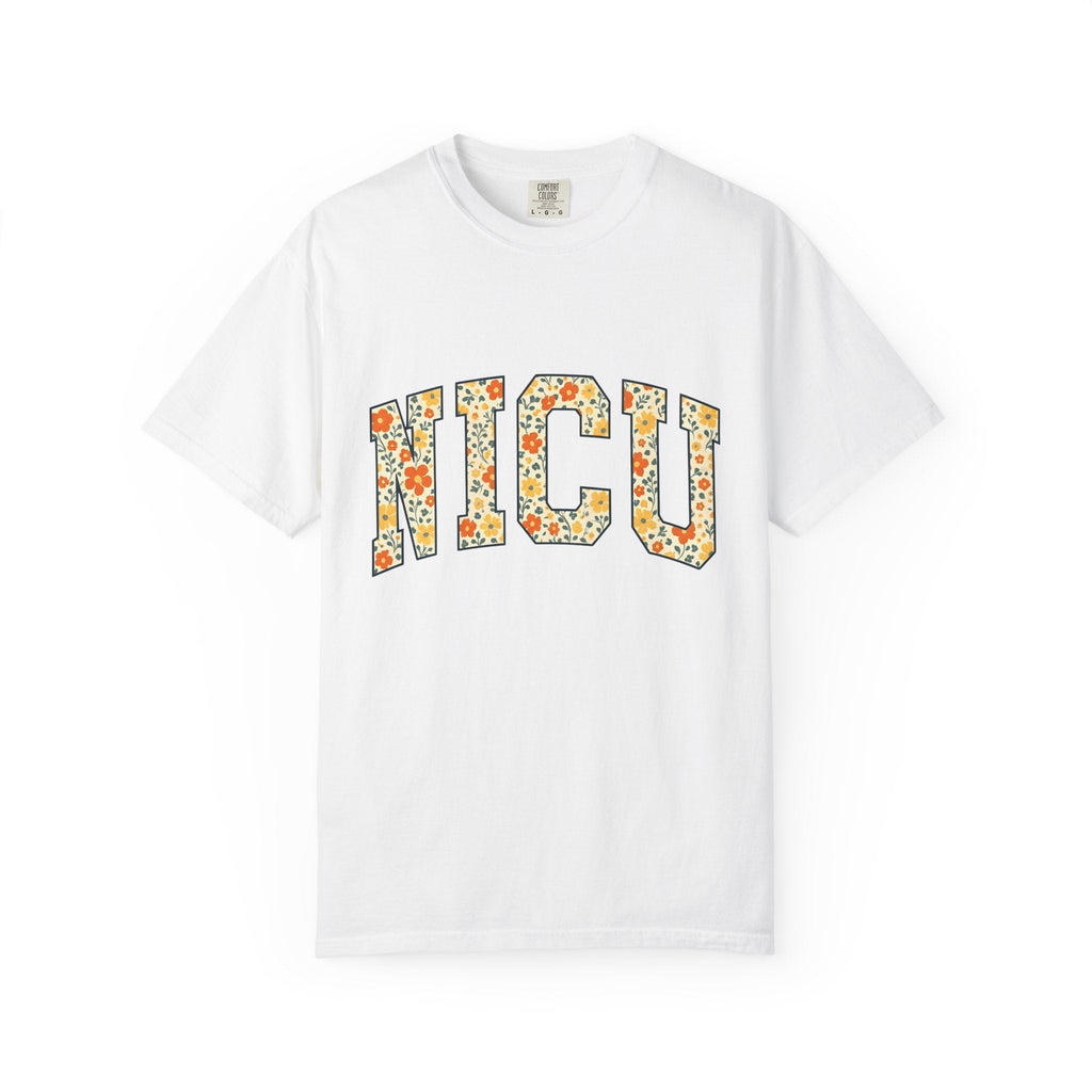 Floral Varsity Letters Boho T-Shirt – Nurse Pride Flower product image 1