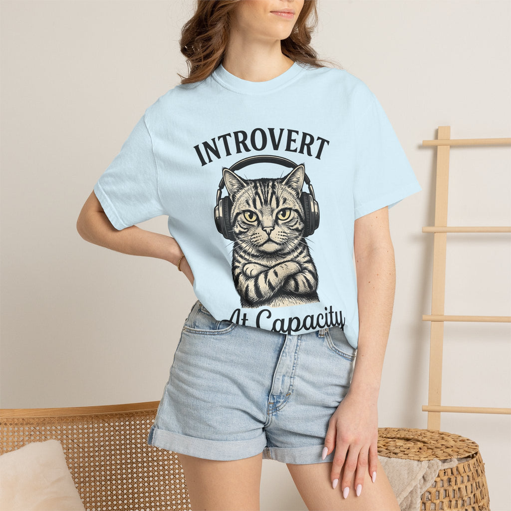Tabby Cat Headphones Shirt Introvert Unisex Gift Vintage product image 9