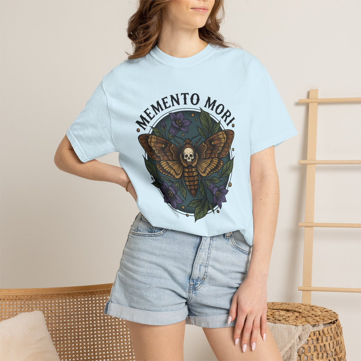 Death Moth Shirt Gothic Floral Gift Women Tattoo Tee product image 9