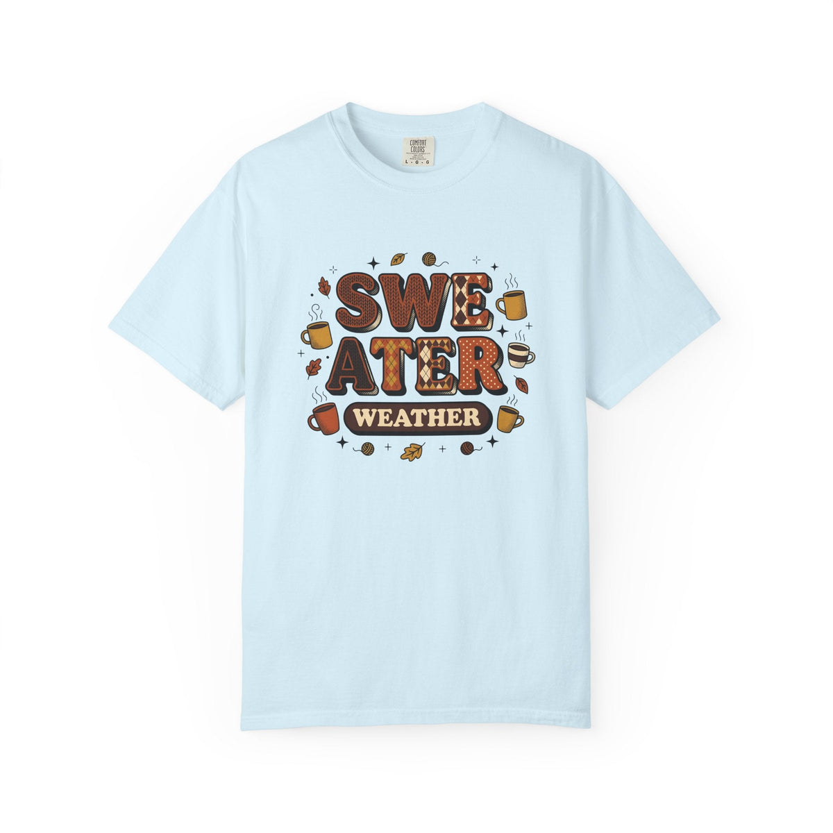 Cozy Mug Maple Leaves Old School T-Shirt – Fall Latte Lover Design, Unisex Graphic Tee