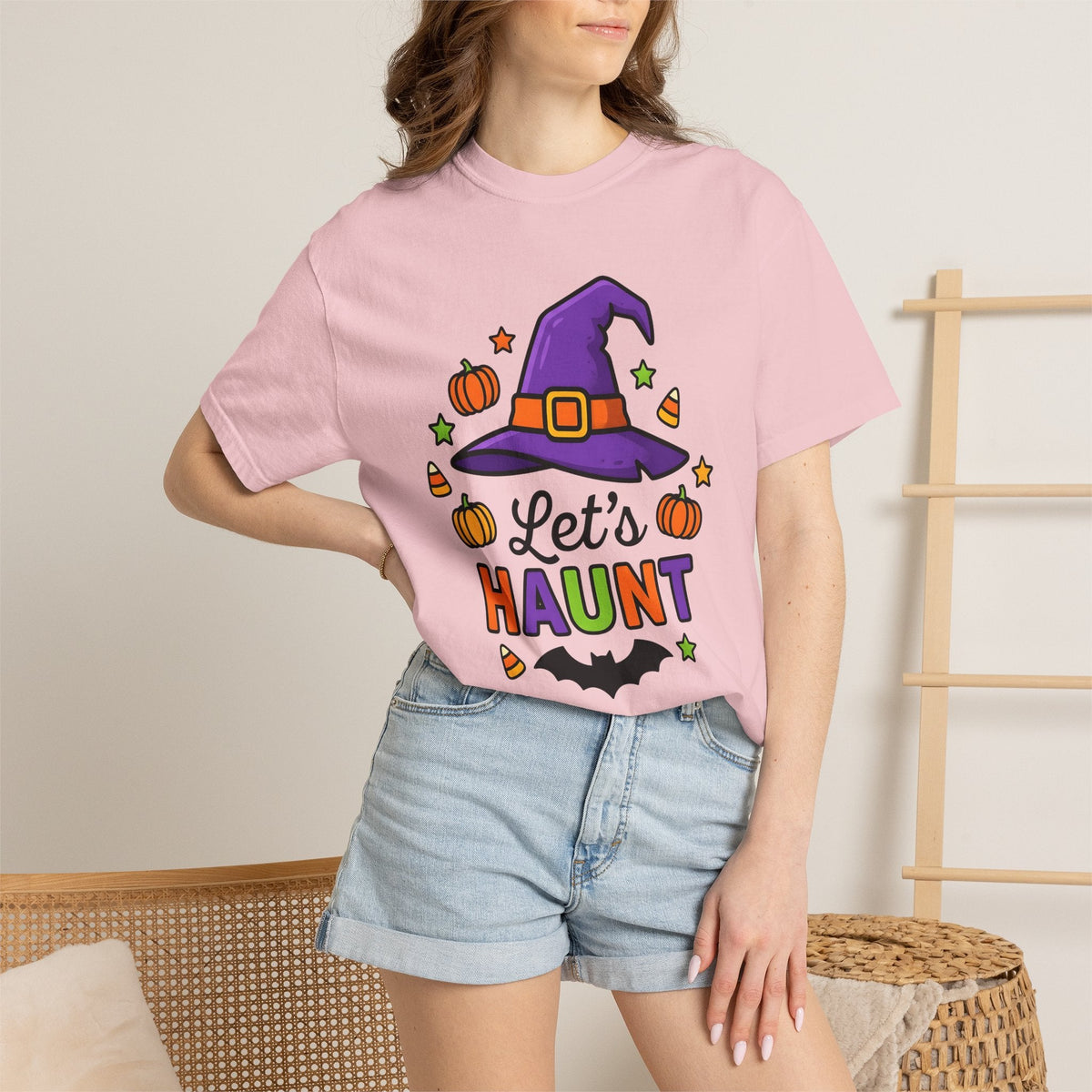 Wizard Hat Shirt Halloween Scary Gift Women Comic Tee Pointy Hat T-Shirt Horror Fan Spooky Graphic Tshirt Vintage Jack O Lantern Tshirt