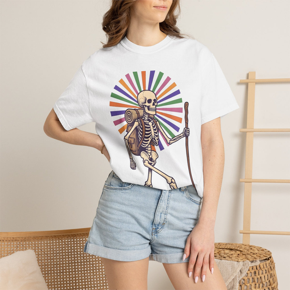 Skull Backpacker Shirt Hiking Camping Gift Women Rustic Tee product image 7