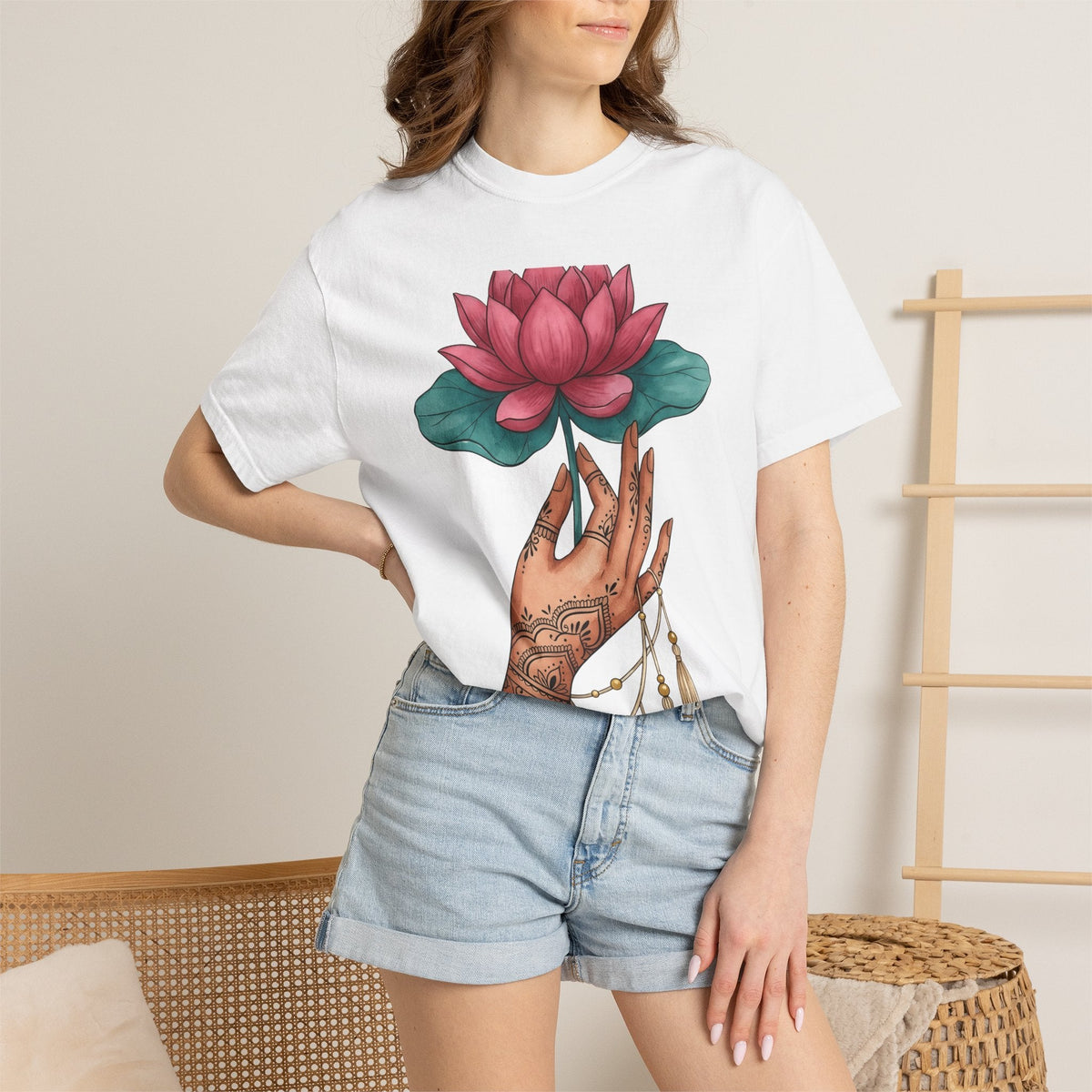 Lotus Fingers Shirt Boho Chic Spirituality Gift Women product image 6