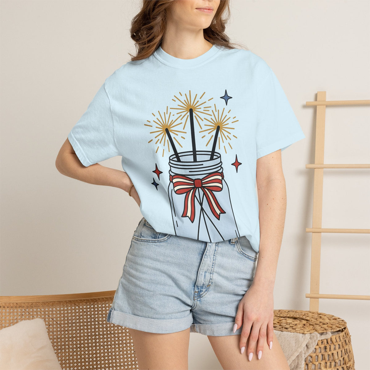 Glass Jar Sparkler Shirt America 4Th Of July Festival product image 9