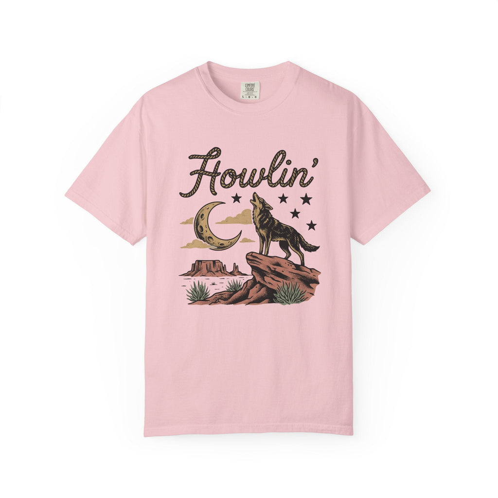 Wolf Howling Shirt Cowgirl Cowboy Gift for Women Retro Tee product image 3