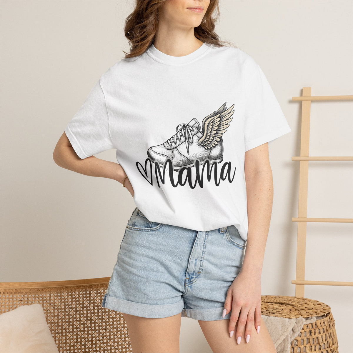 Winged Sneaker Shirt Moms Fitness Gift for Women Hand Drawn Tee Sneakers T-Shirt