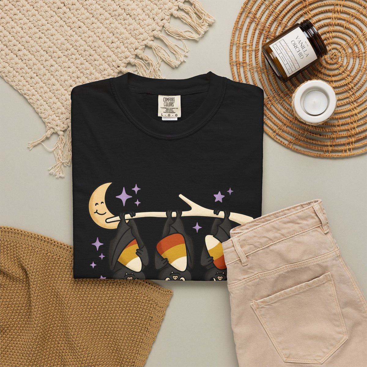 Bat Candy Corn Shirt Halloween Animal Unisex Gift Cute Tee product image 16