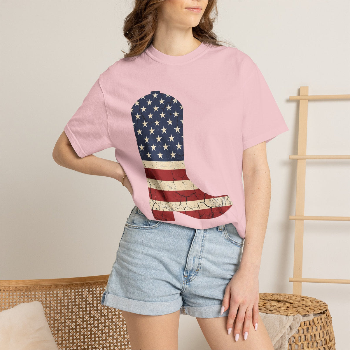 Leather Boot Shirt America Frontier Unisex Gift Faded Tee product image 12