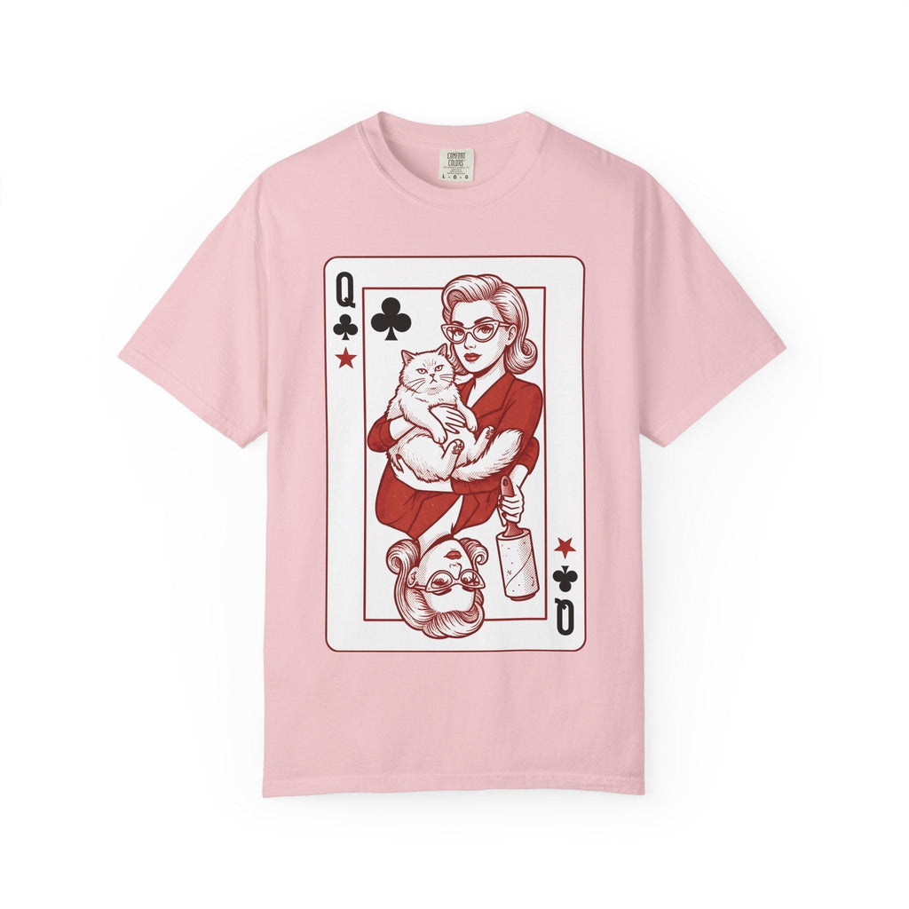 Queen Cat Playing Card Old School T-Shirt – Valentine's Day product image 3