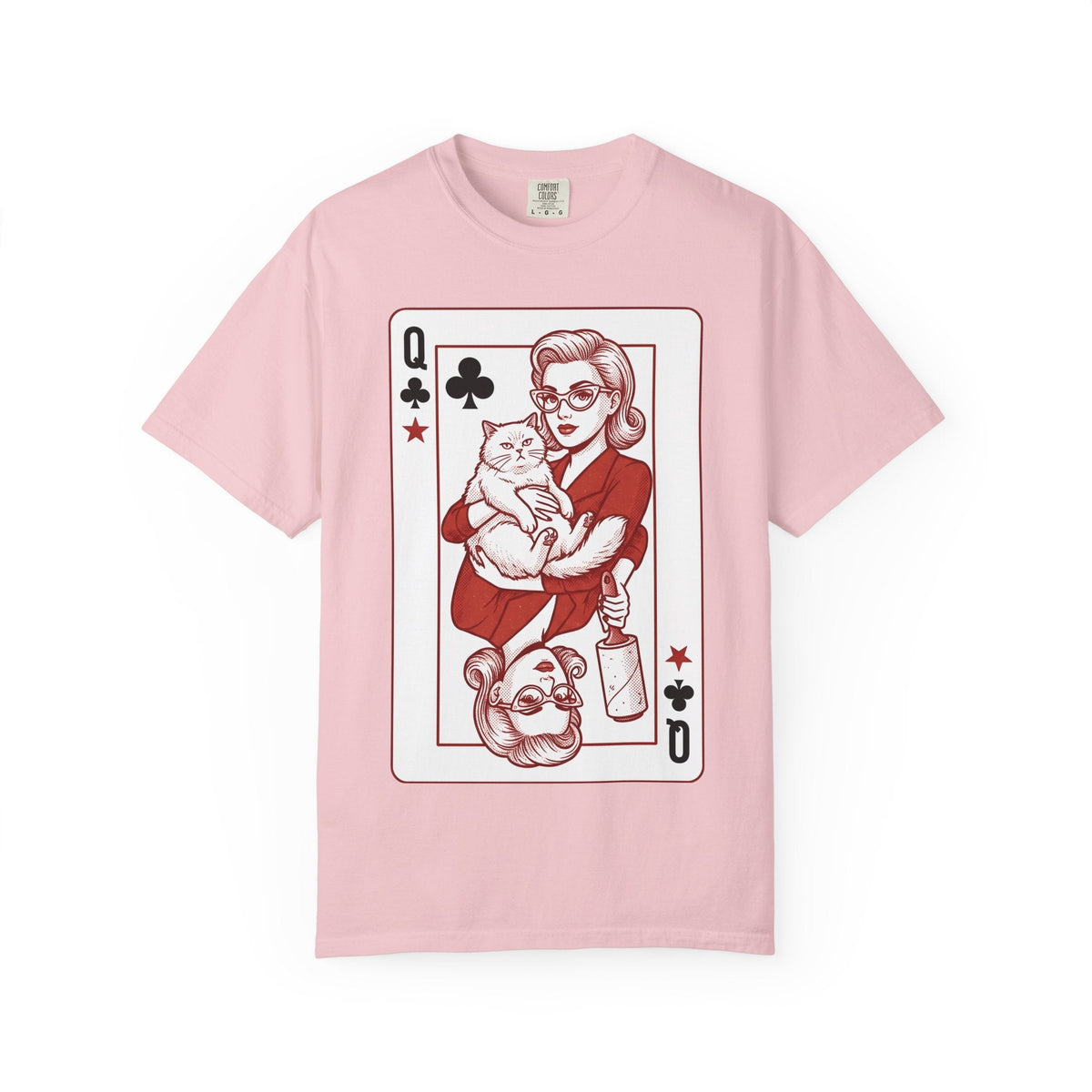 Queen Cat Playing Card Old School T-Shirt – Valentine's Day product image 3