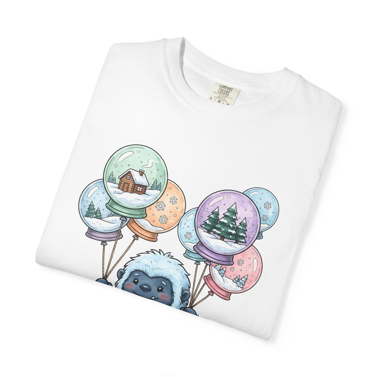 Bigfoot Snow Globe Shirt Cute Cold Unisex Gift Illustrated product image 5