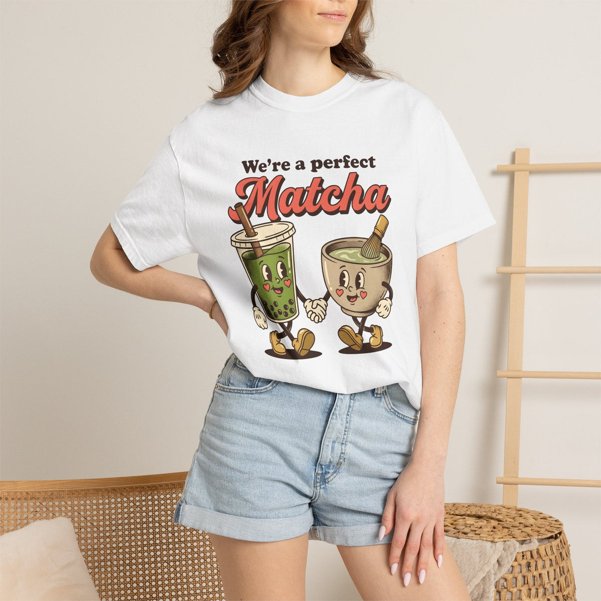 Matcha Tea Characters Shirt St. Valentine's Day Couple product image 6