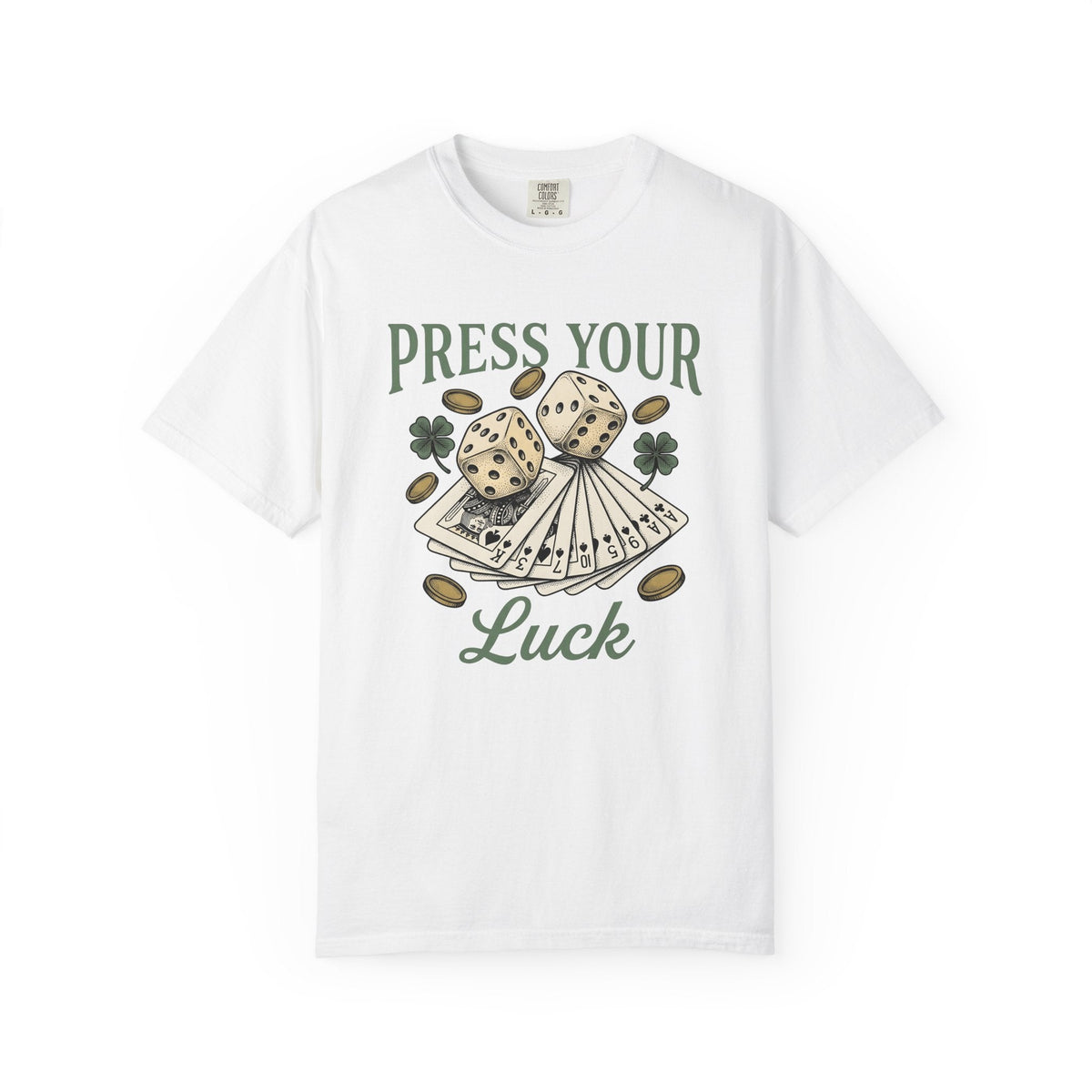 Dice Cards Shirt St. Patrick's Day Casino Unisex Gift Retro product image 1