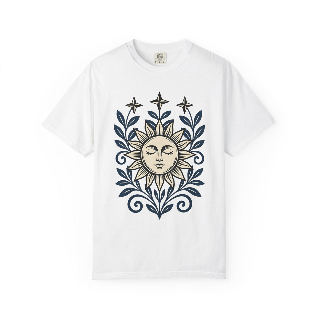 Sun Face Shirt Boho Chic Stars Unisex Gift Folk Tee T-Shirt product image 1